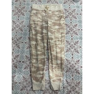 Athleta Balance Printed Jogger Camo Beige Tan Tencel Blend Pants Small RN 54023